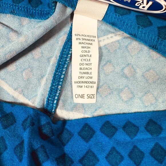 LuLaRoe Blue White Bows Black Diamonds RARE HTF Leggings One Size LLR New OS - Picture 4 of 6